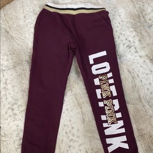 Pink burgundy joggers
